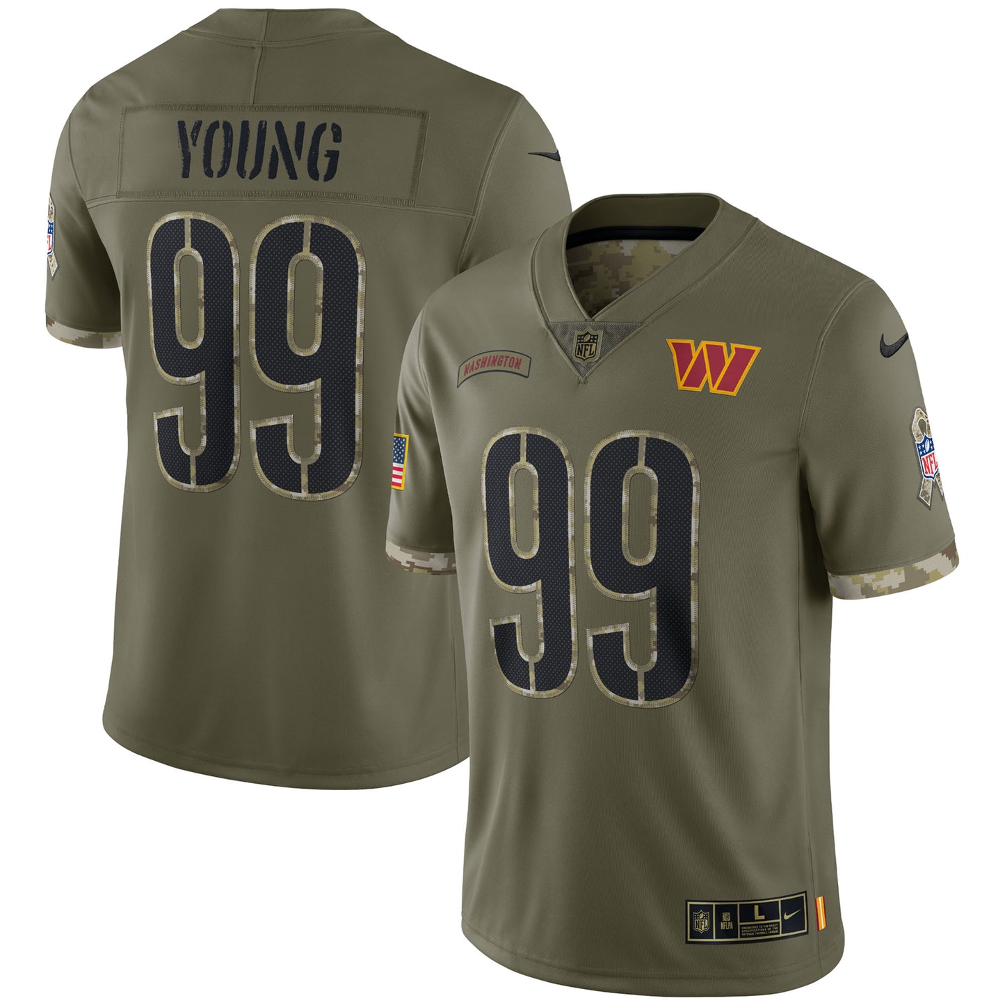 Chase Young Washington Commanders Nike 2022 Salute To Service Limited Jersey - Olive