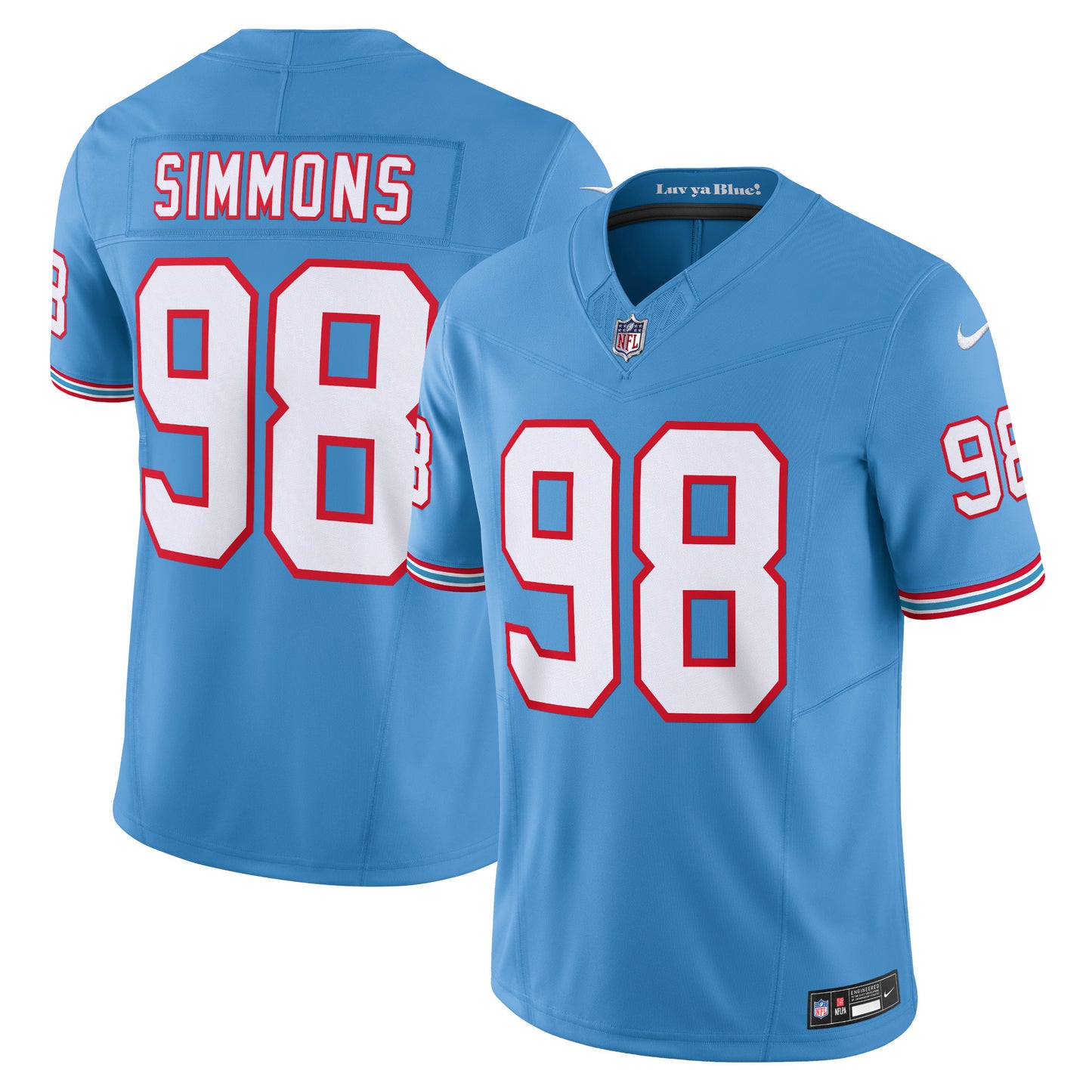 Jeffery Simmons Tennessee Titans Nike Vapor F.U.S.E. Limited Jersey - Light Blue