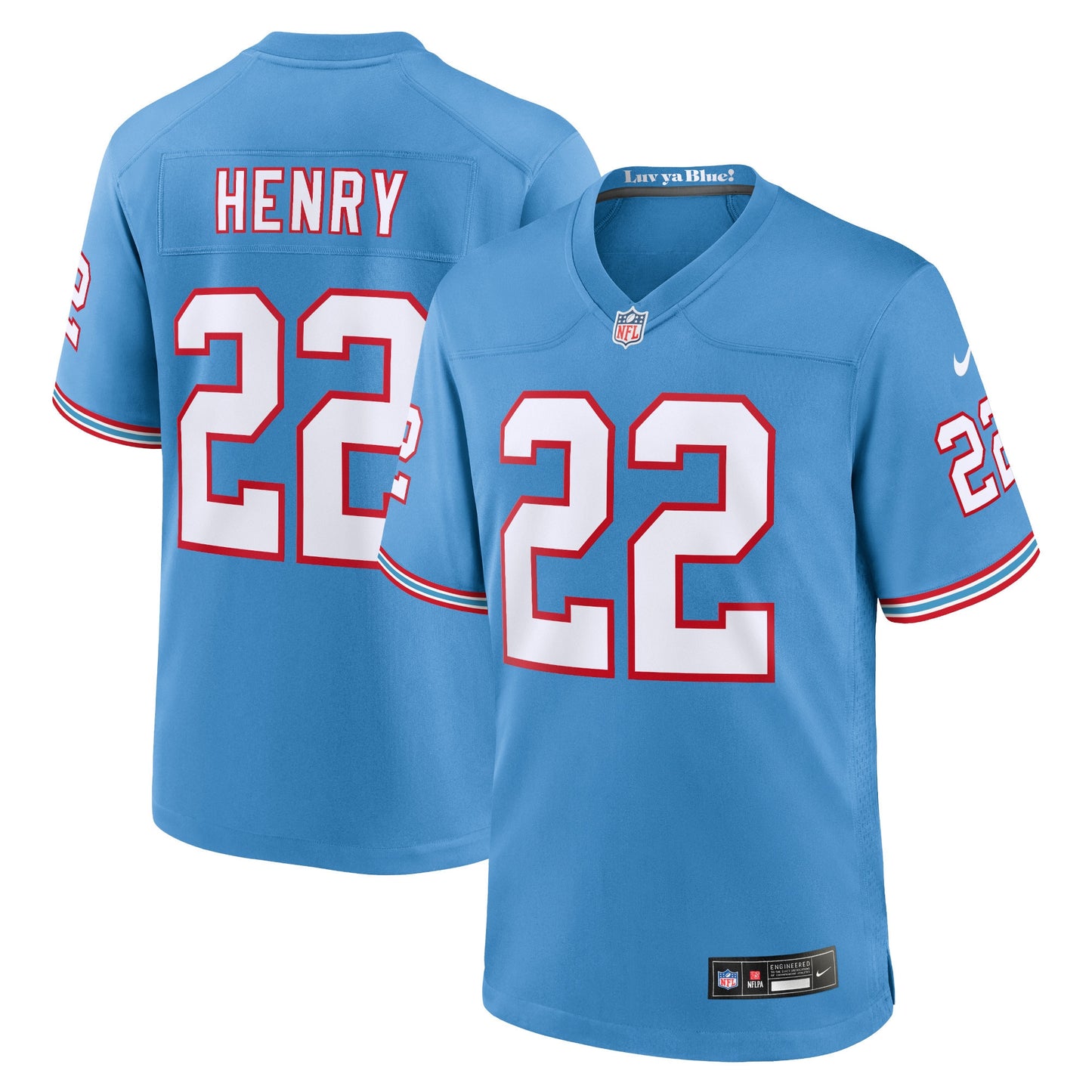 Derrick Henry Tennessee Titans Nike Oilers Throwback Alternate Game Player Jersey - Light Blue