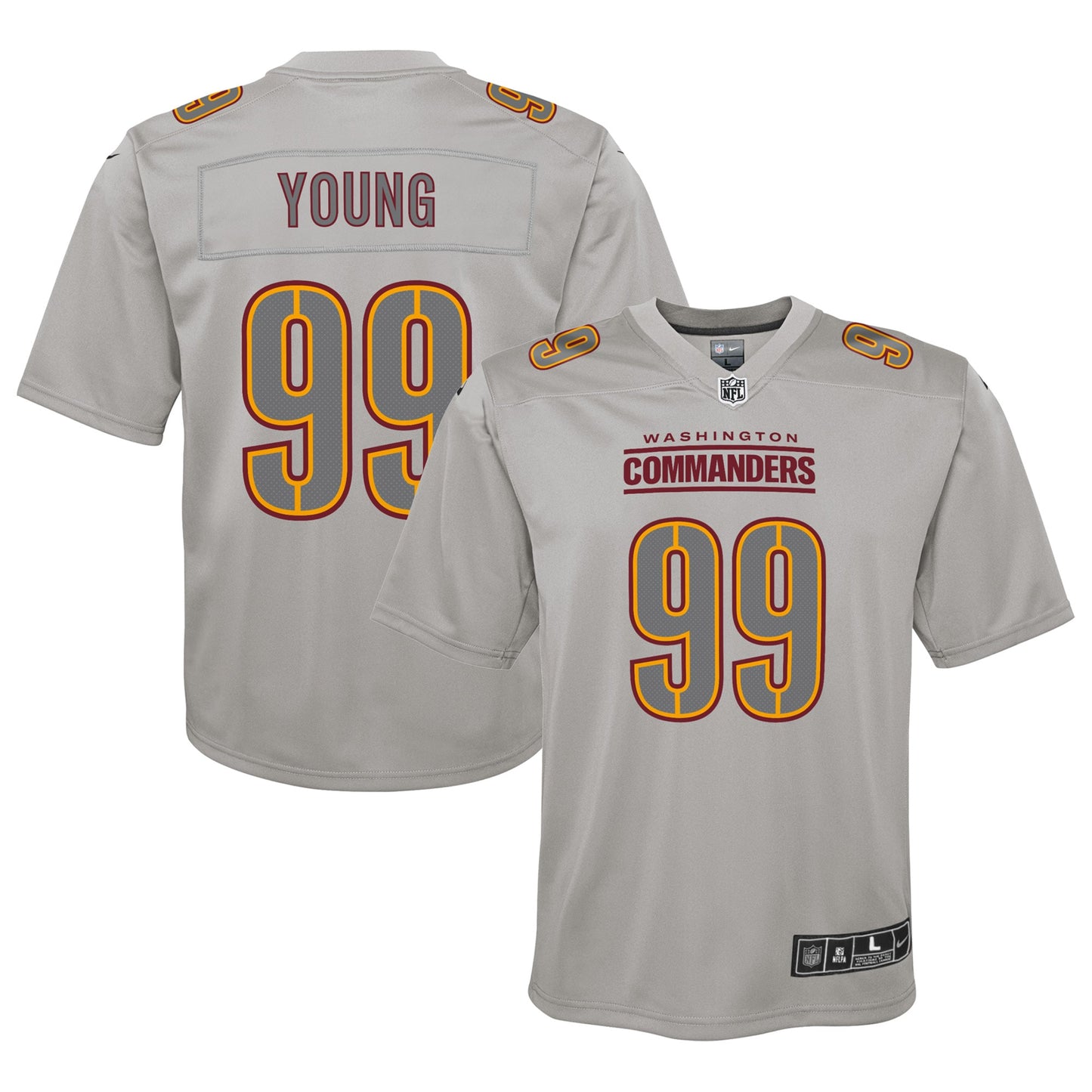 Chase Young Washington Commanders Nike Youth Atmosphere Fashion Game Jersey - Gray