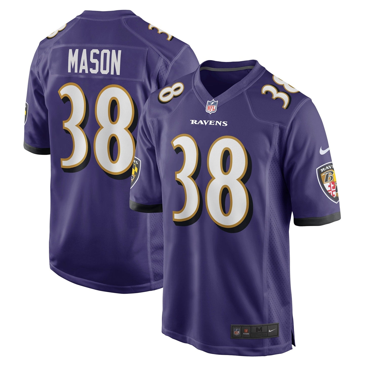 Men's Nike Ben Mason Purple Baltimore Ravens Game Jersey