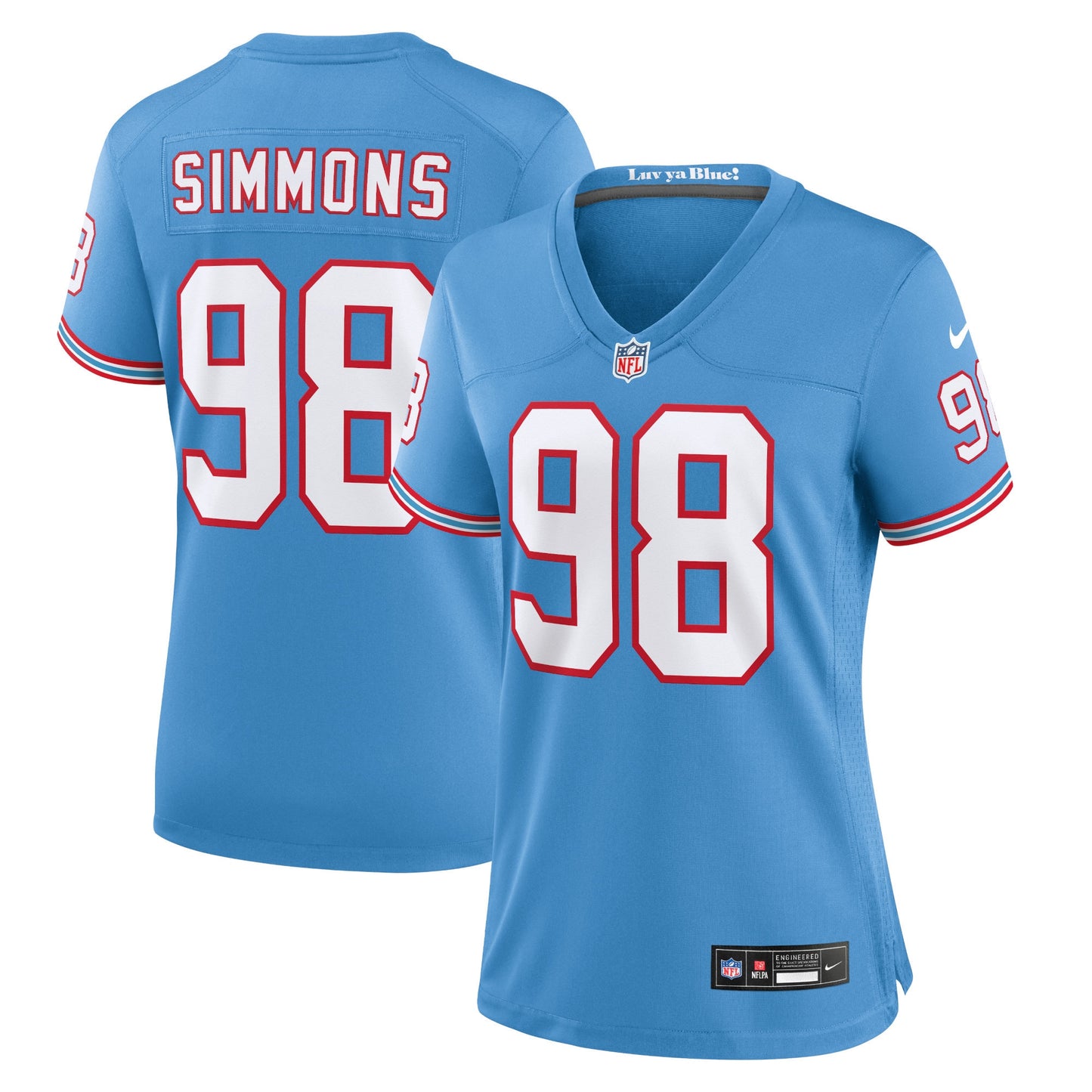 Jeffery Simmons Tennessee Titans Nike Women's Player Jersey - Light Blue