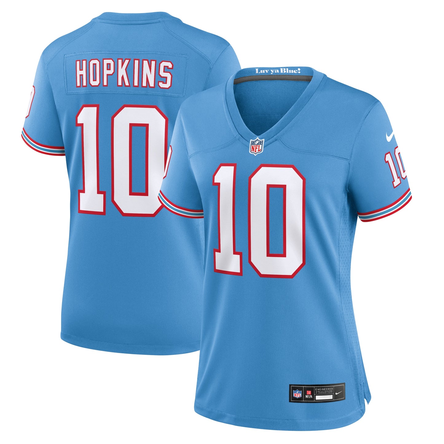 DeAndre Hopkins Tennessee Titans Nike Women's Oilers Throwback Player Game Jersey - Light Blue