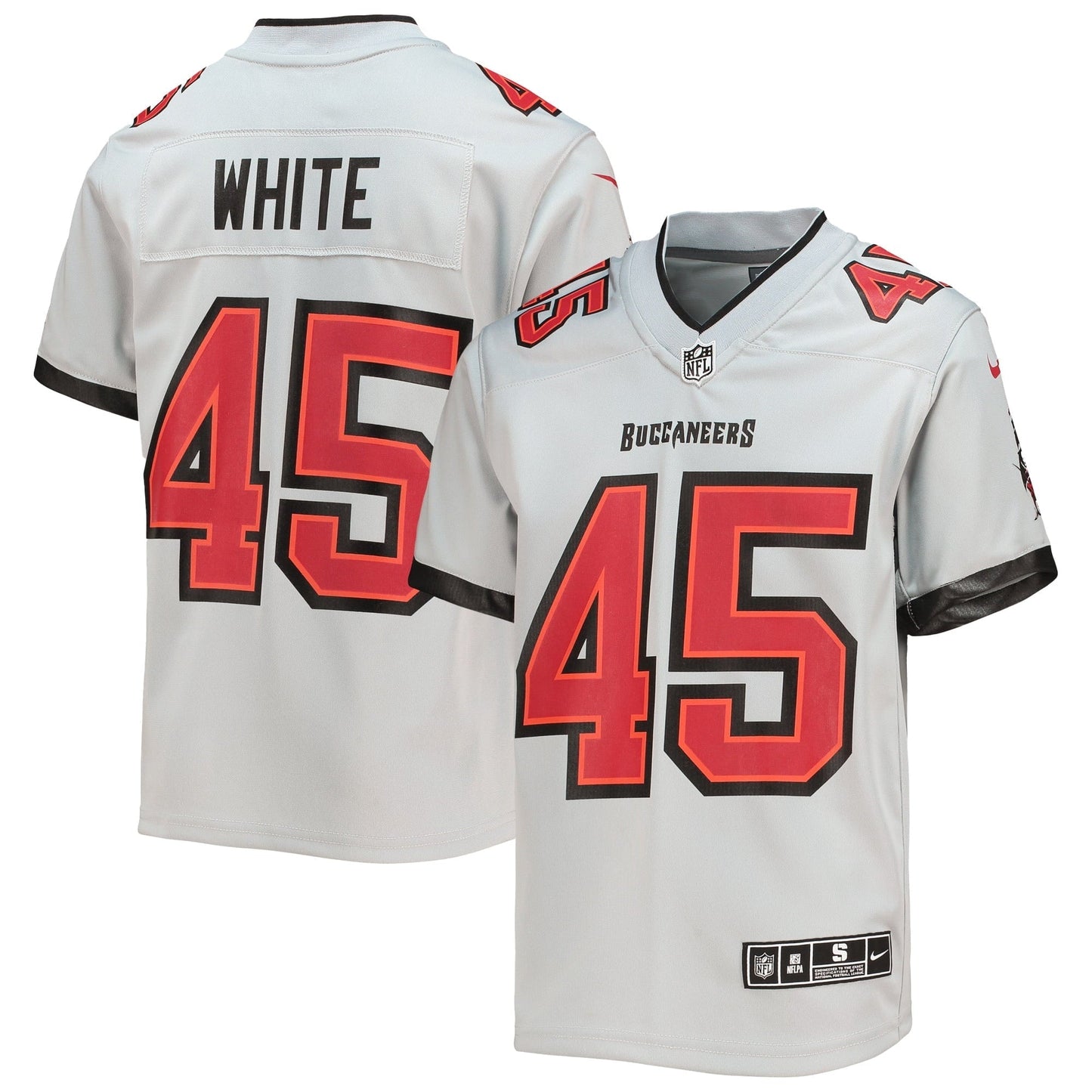 Youth Nike Devin White Gray Tampa Bay Buccaneers Inverted Team Game Jersey
